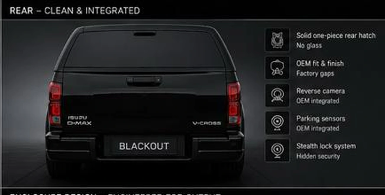 Rear view of BLACKOUT's permanent canopy